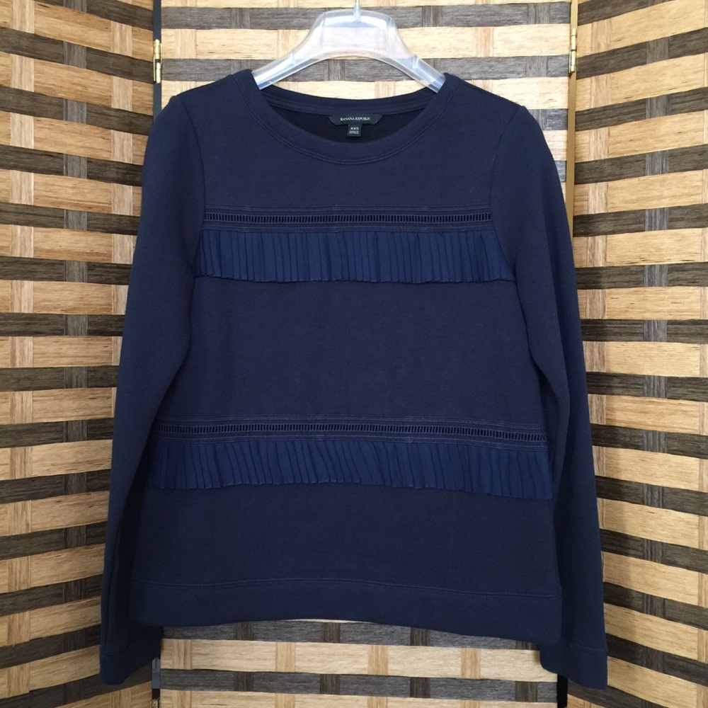 New Banana Republic Navy Crewneck Fleece Jersey